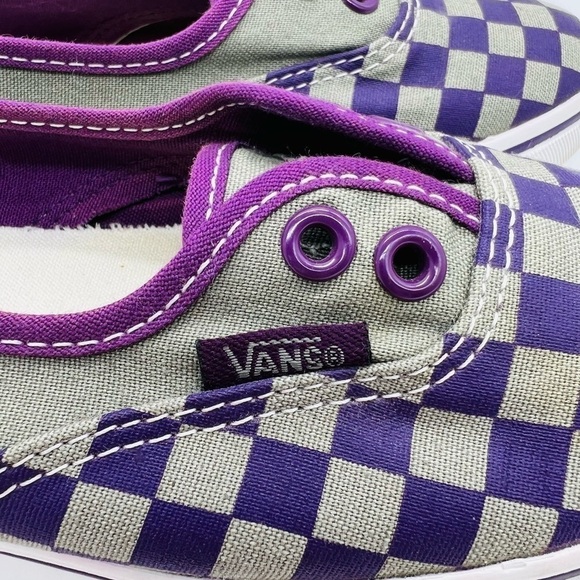 VANS ATHLETIC UNISE SHOES PURPLE AND GRAY CHECKERED WOMENS SIZE 6 - Picture 11 of 13